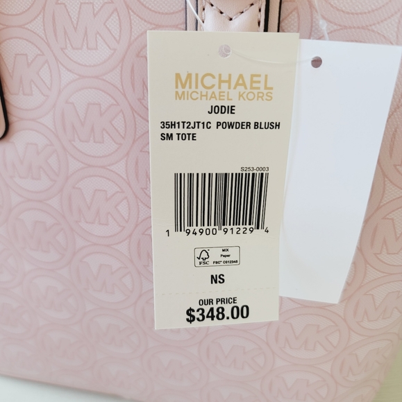 🆕️ Michael Kors Jodie Small Logo Jacquard Tote Bag In Powder Blush - Picture 10 of 12